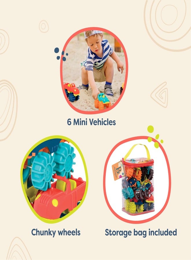 بي. تويز بي تويز - سيارات ألعاب بلاستيكية - عبوة من 6 قطع مع حقيبة تخزين - شاحنات ملونة للأطفال الصغار - سهلة التنظيف - مناسبة للأطفال من عمر سنتين فما فوق - شاحنات صغيرة عملاقة - Image 5